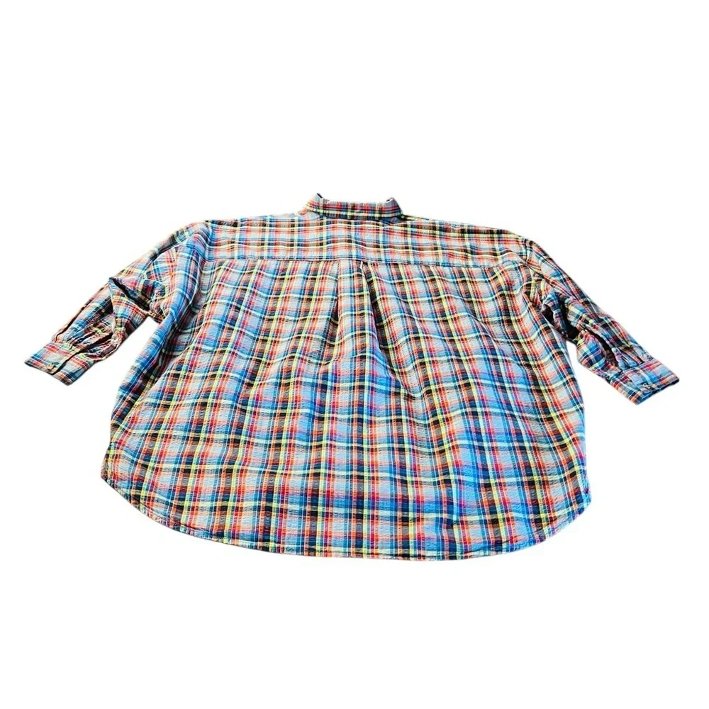 Urban Outfitters Multicolor Plaid Button Down Oversized Shirt Women’s Size XS